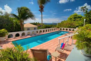 st john villa pool and view
